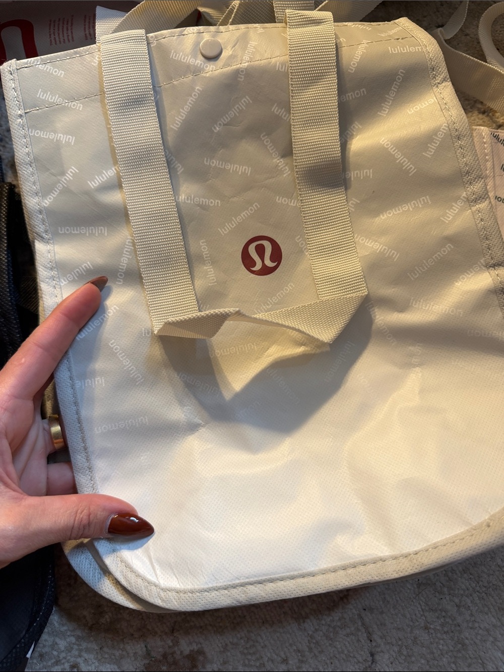 Bundle of 4 Lululemon Small Shopping Bag Gray & White